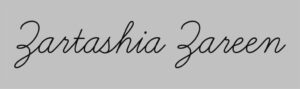 Web Signature of Zartashia Zareen Motivational Speaker